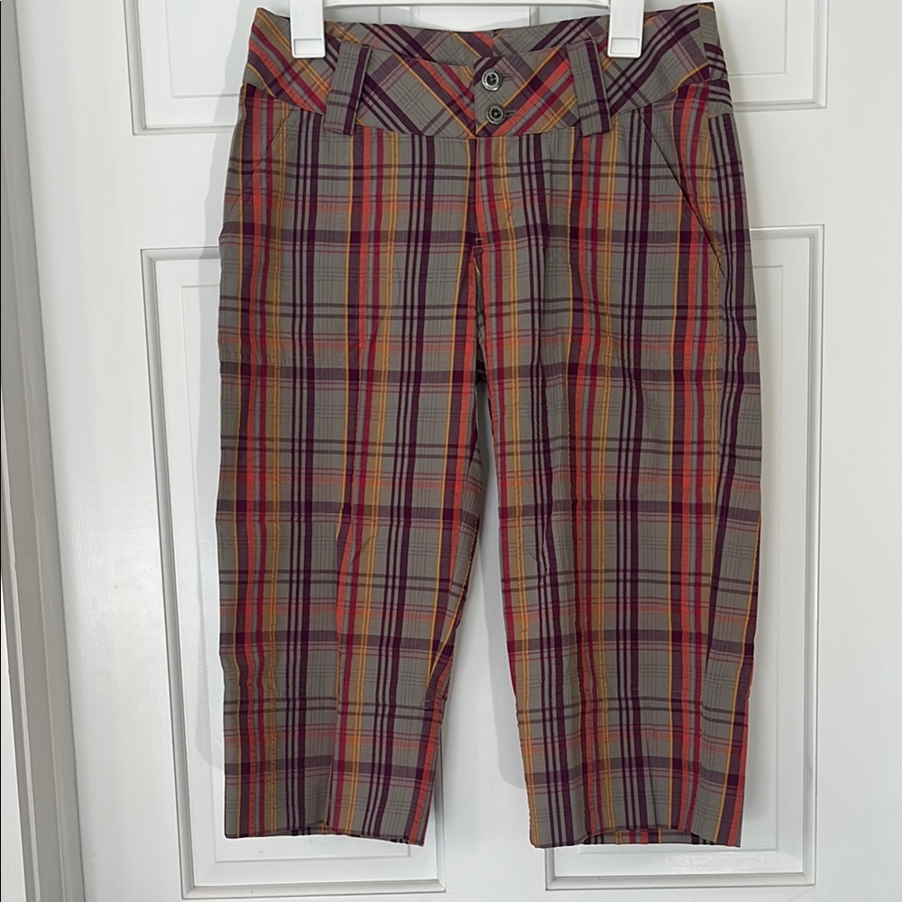 Women’s PATAGONIA Plaid Capri Pants in Purple and Orange
